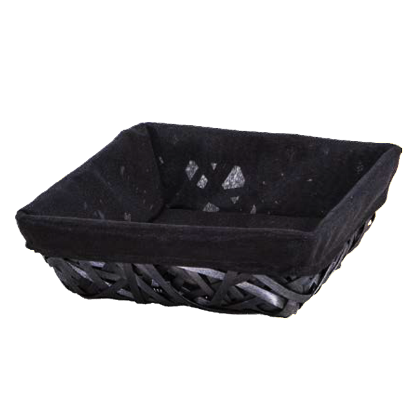 Panier osier et tissu noir - Blanchet Viniti