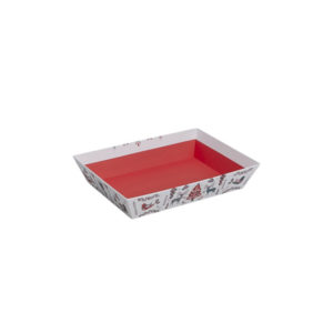 Corbeille carton décor scandinave rouge et blanc Blanchet Viniti