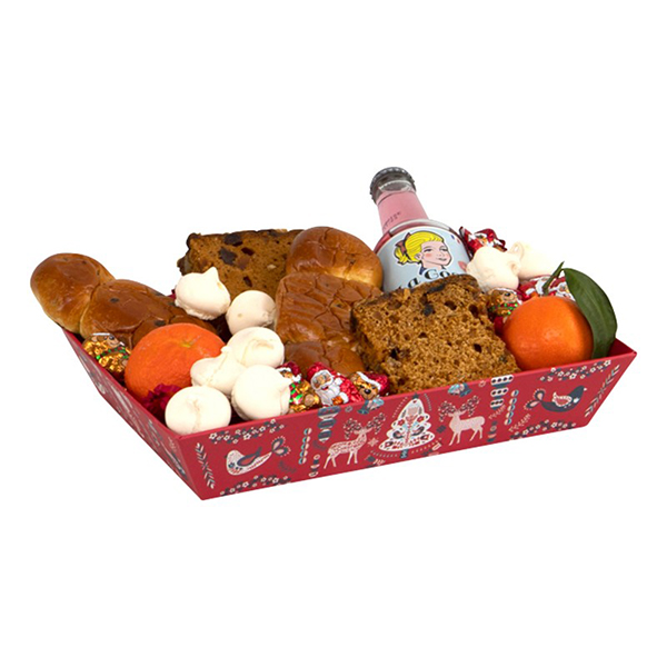 corbeille carton décor scandinave rouge petit modèle Blanchet Viniti