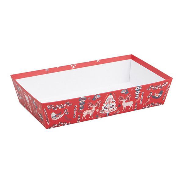 Corbeille carton décor scandinave rouge