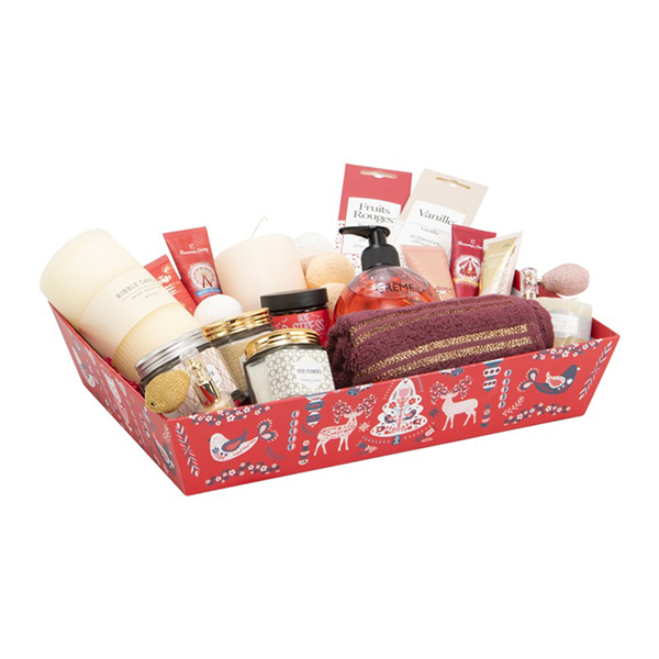 corbeille carton décor scandinave rouge grand modèle Blanchet Viniti