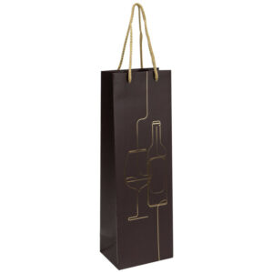 sac carton 1 bouteille chocolat décor doré Au Fil du Vin